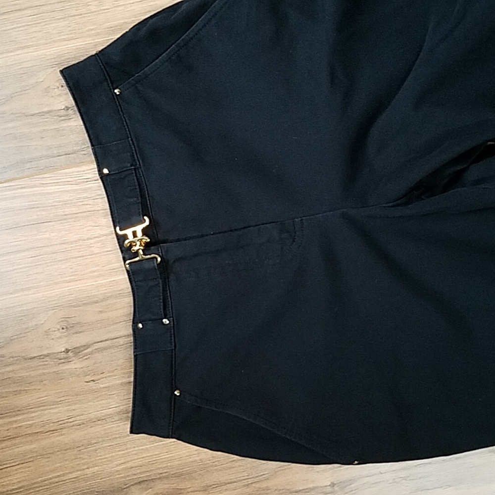 ST JOHN SPORT By Marie Gray Utility Cargo Black Cotton Spandex Pants 4 - Picture 5 of 17